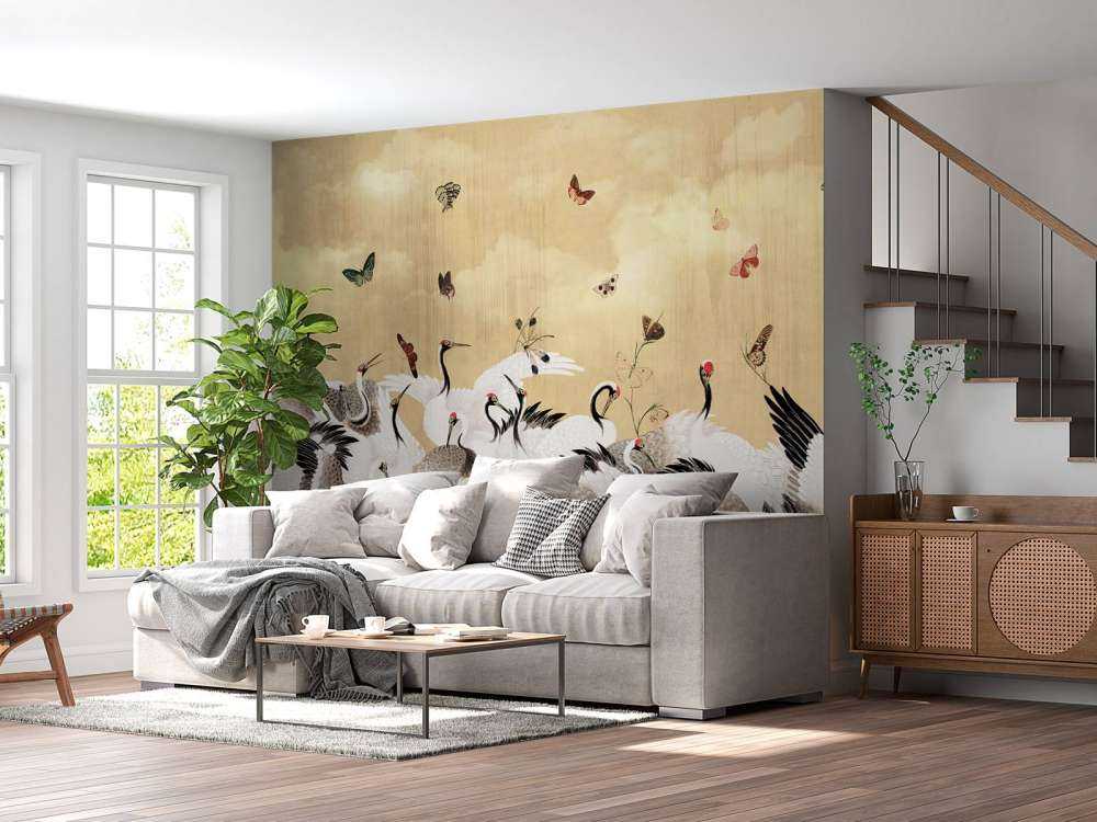 Danse dorée des grues