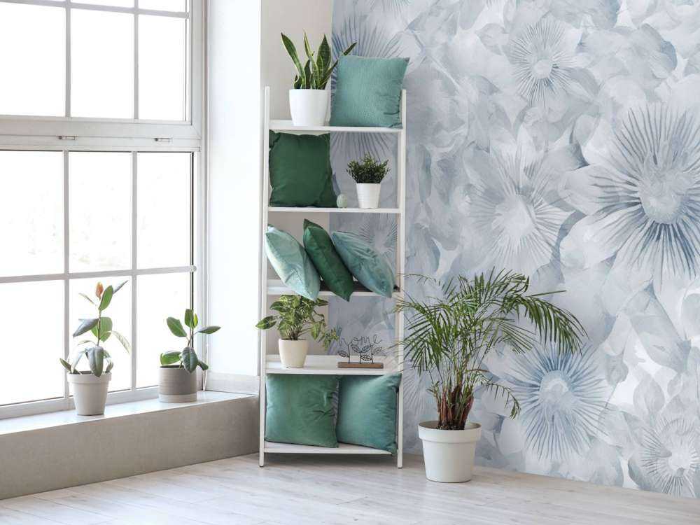 Élégance Aquarelle Botanique Lune Bleue