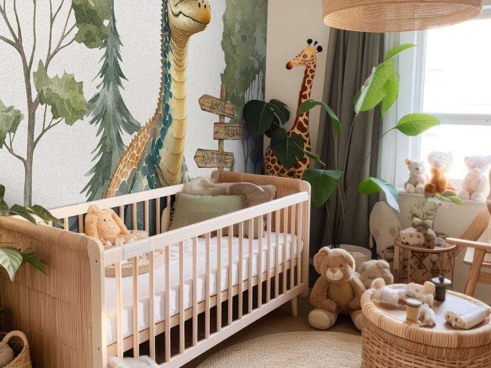 Bébé brachiosaure dans la jungle