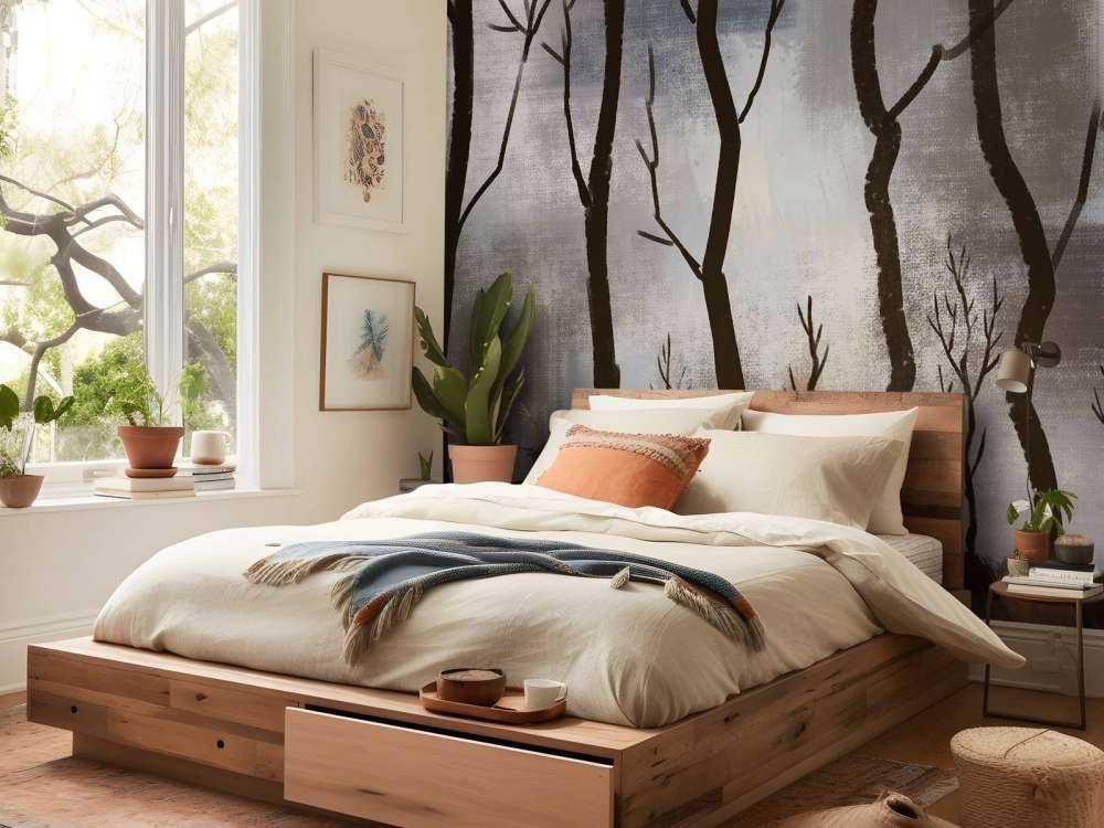 Crépuscule Silence Forêt de cerfs