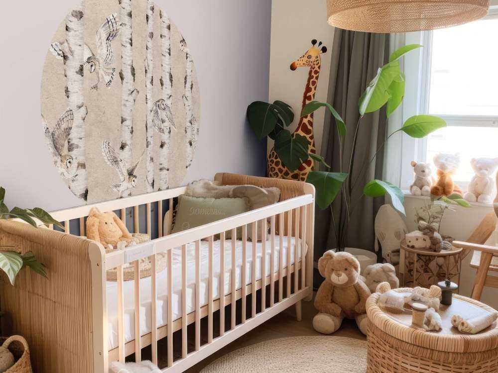 Birch and Owls - Beige - 120