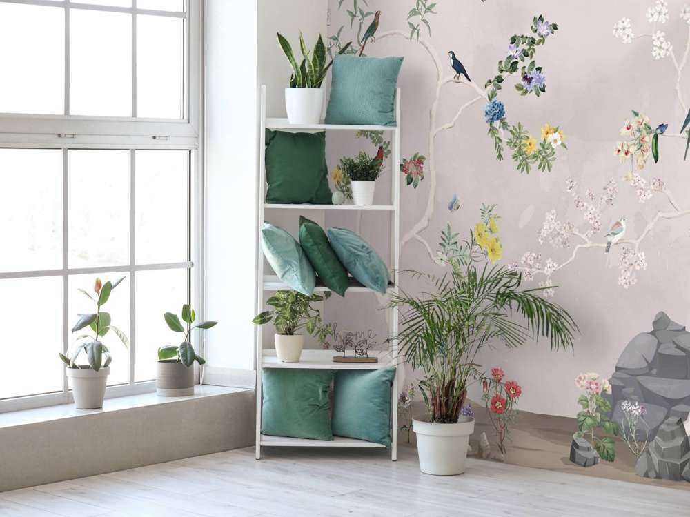 Birds in Garden Panorama 4