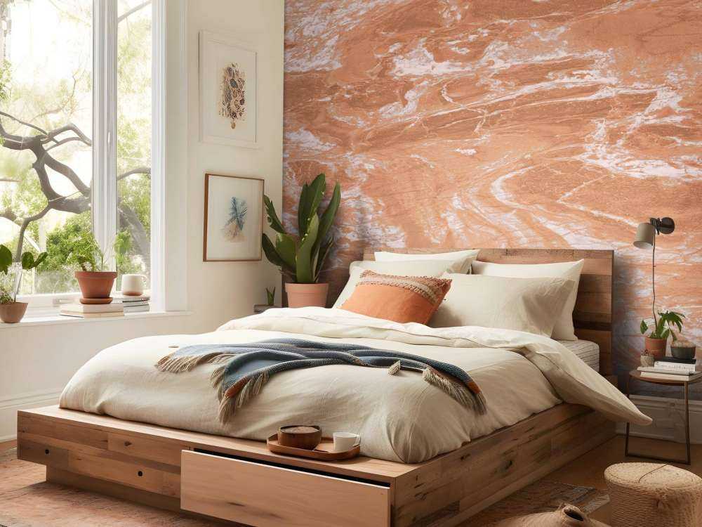 Marbre terracotta avec balayages