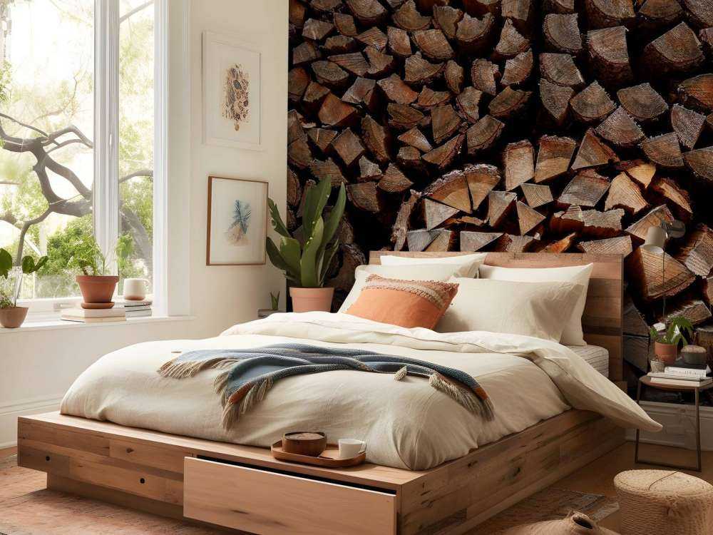 Piles de bois rondes