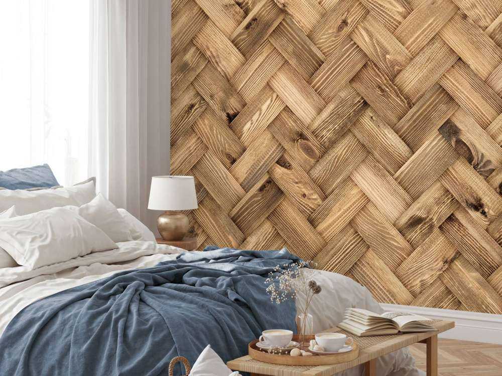 Chevron en bois naturel