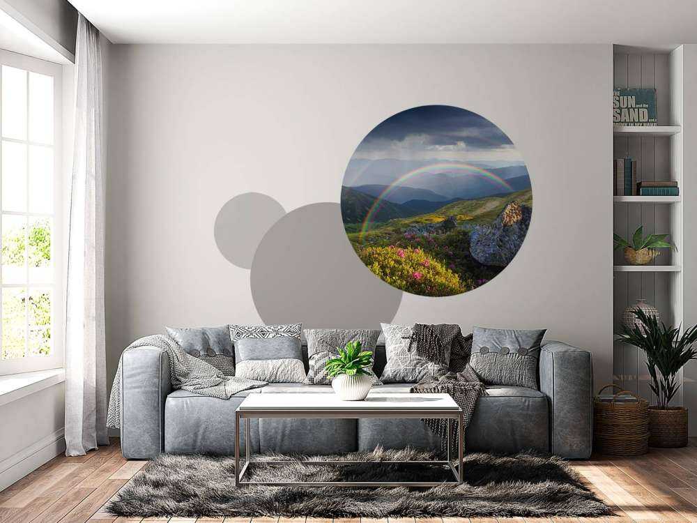 Paysage avec des fleurs