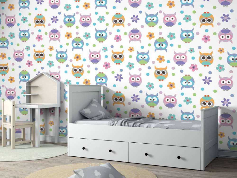 Papier peint avec des hiboux