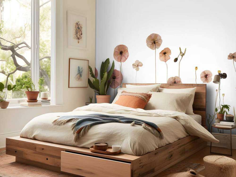 Champ de fleurs de coquelicot coloré