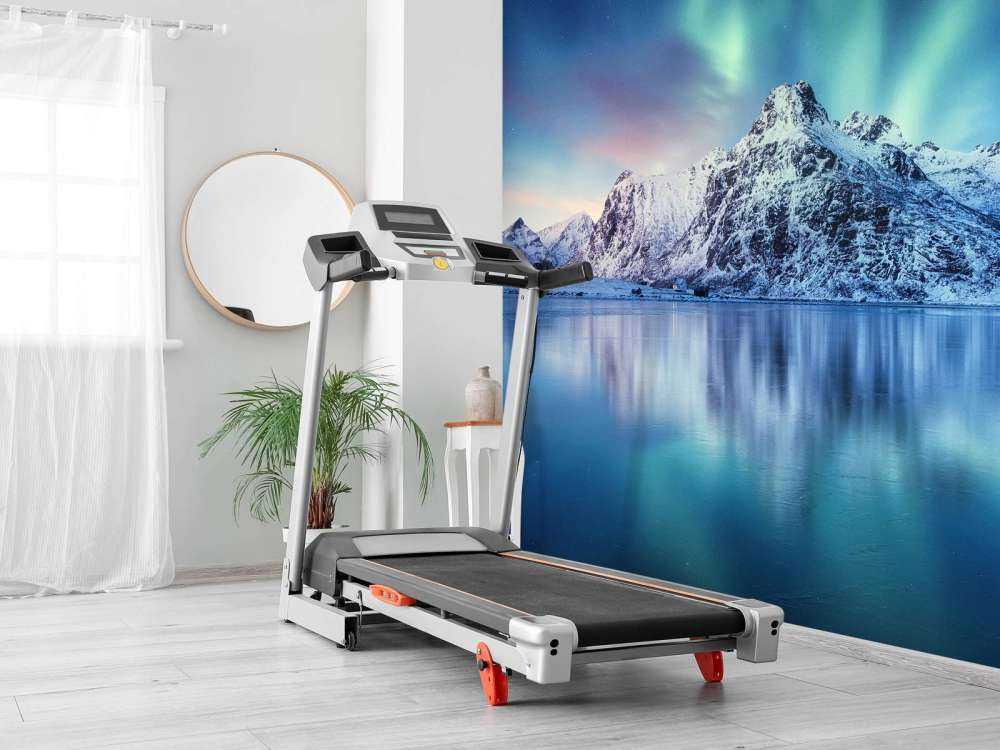 Des aurores boréales au-dessus d'un océan et de montagnes gelés