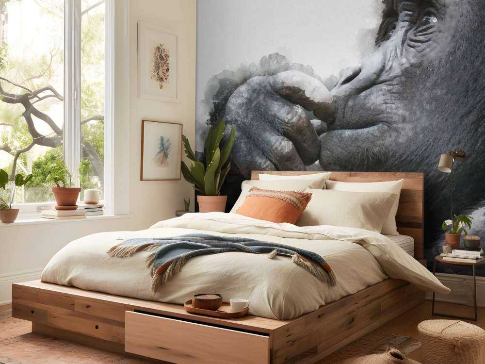 Chimpanzé à l'aquarelle