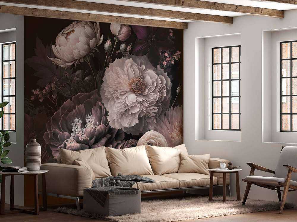 Ambiance gothique de fleurs maussades