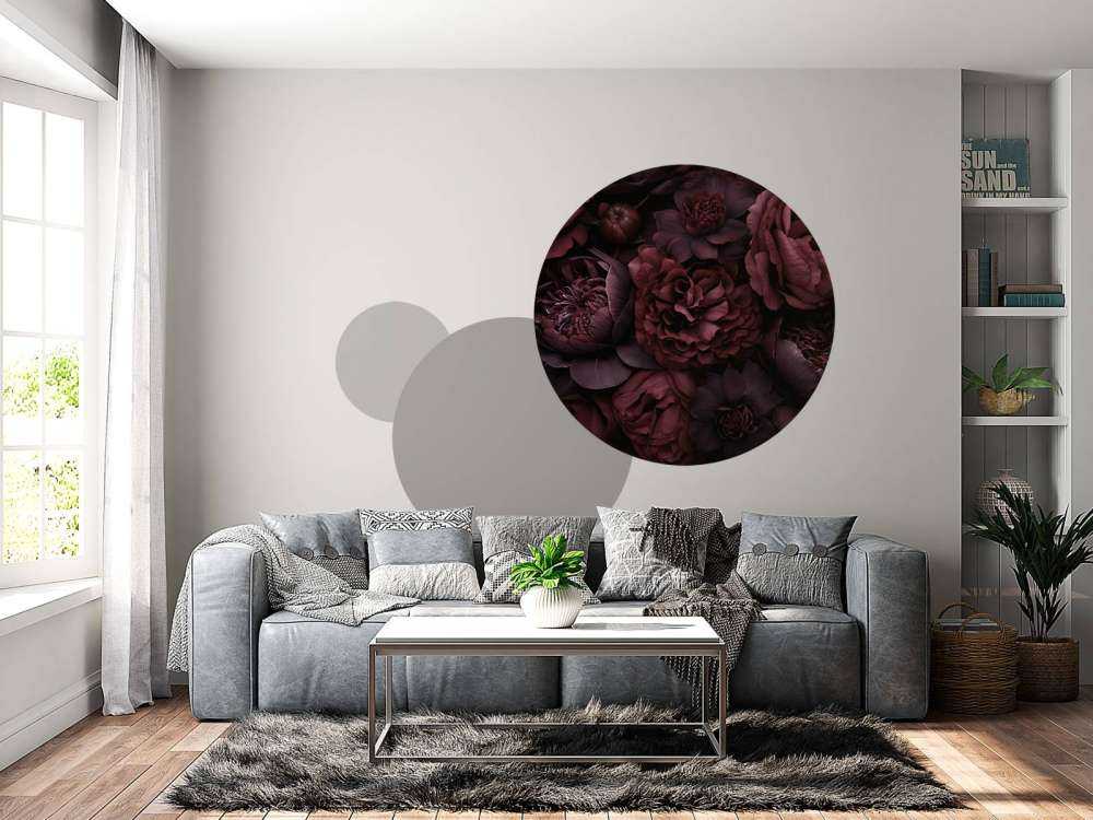 Victorian grandeur large flowers burgundy red