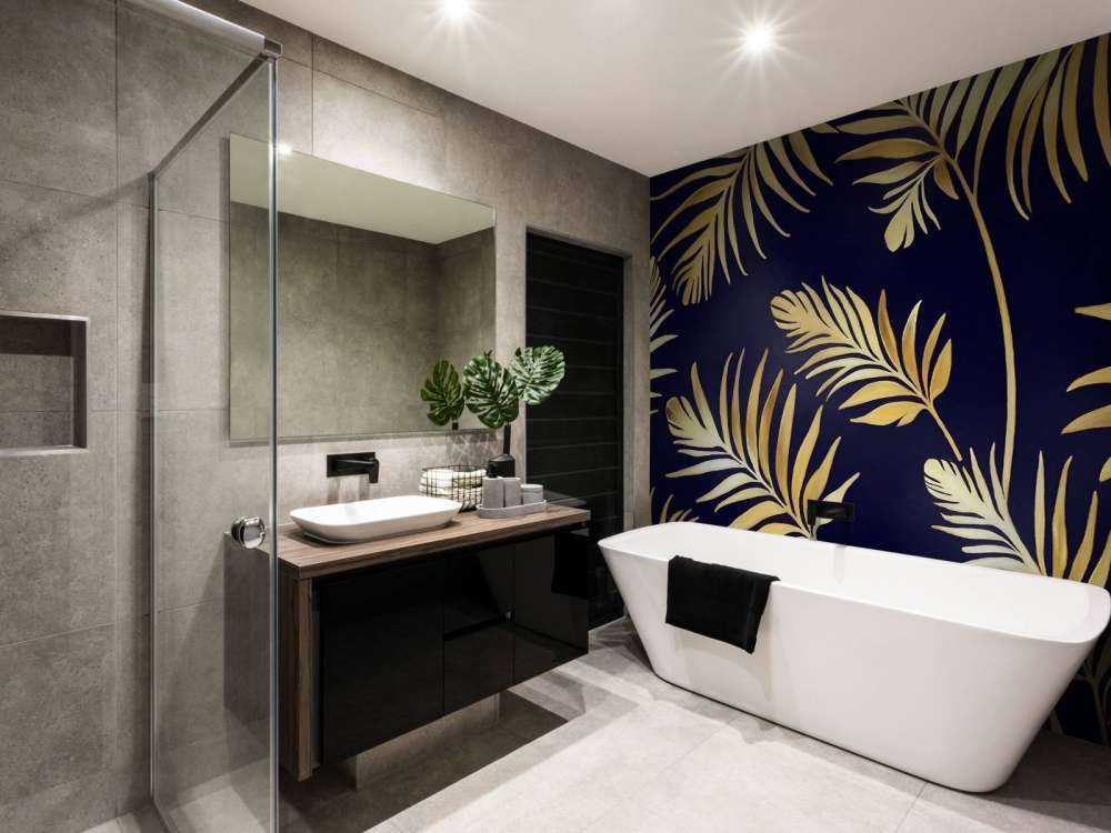 Feuilles dorées sur cuivre foncé