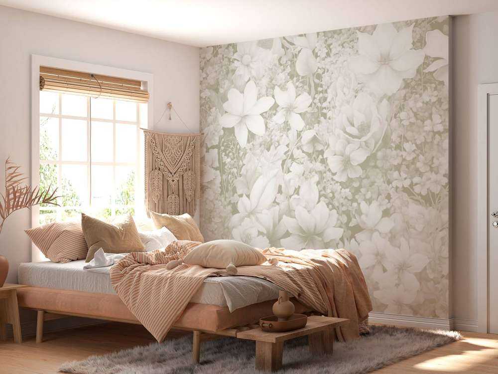 Festival des fleurs sans couture - vert clair