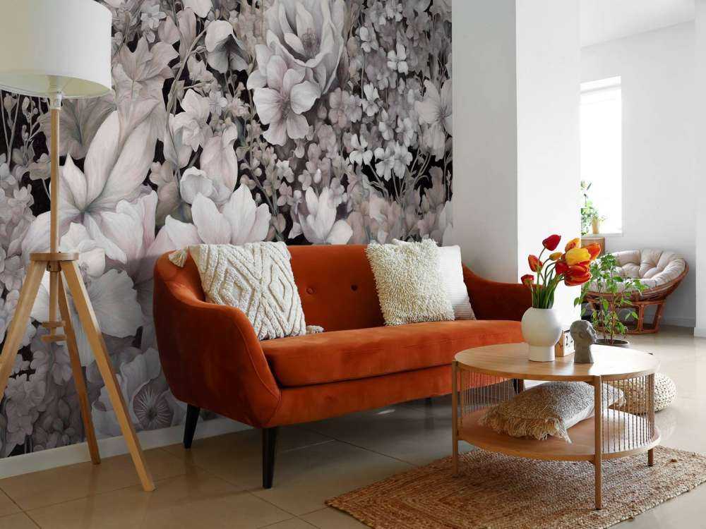 Festival de fleurs sans couture - marron