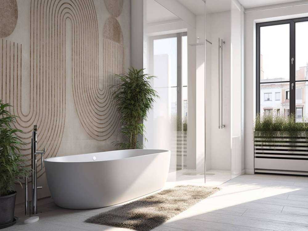 Équilibre dynamique, art moderne beige