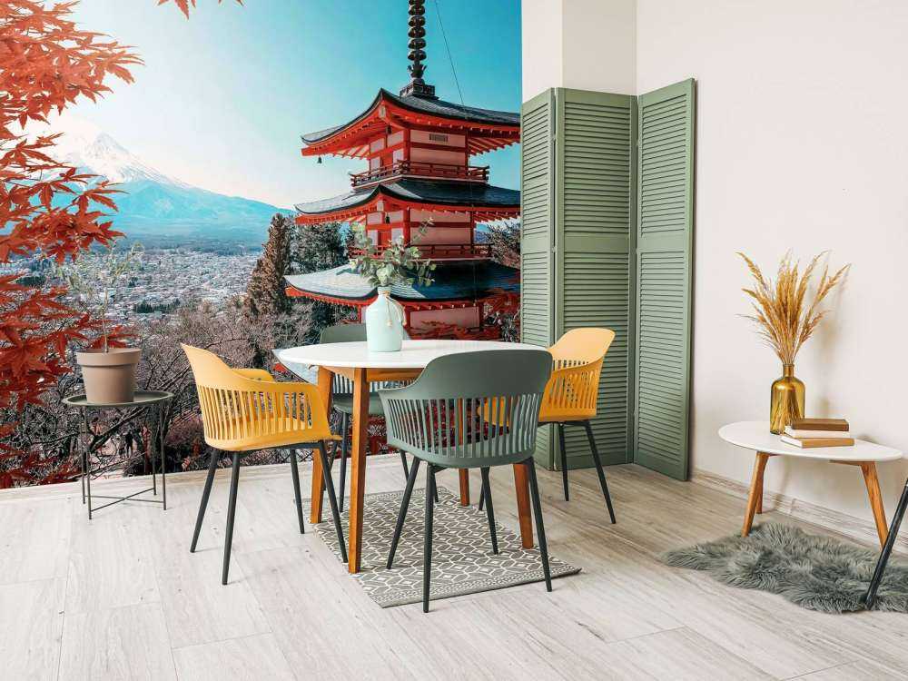 Moment d'automne près de la pagode japonaise