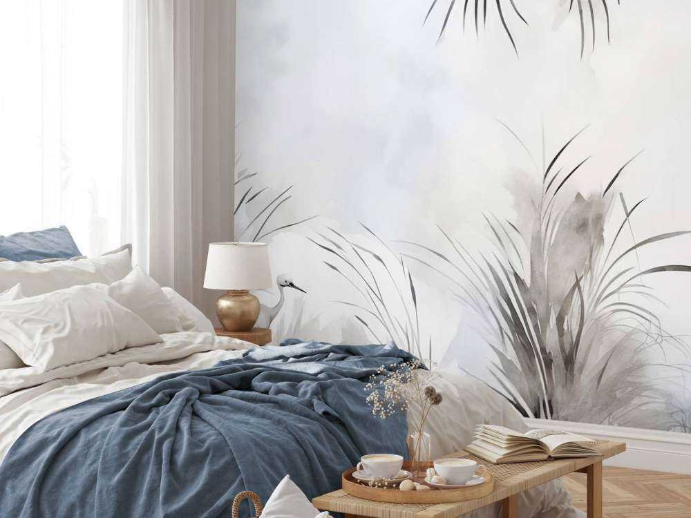 Grues en gris champêtre