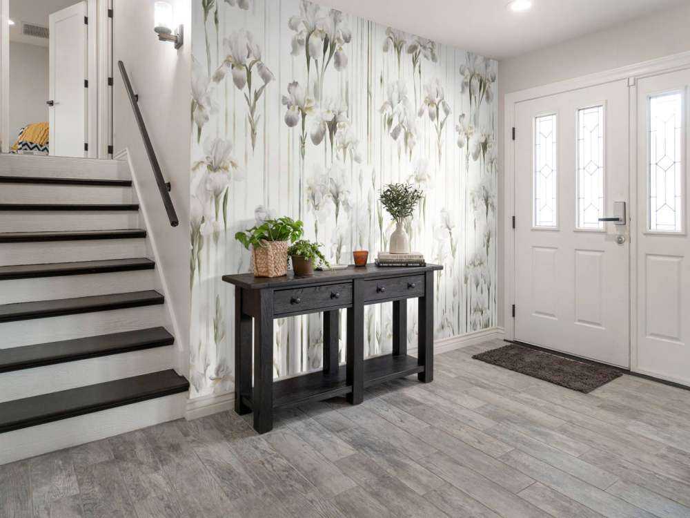 Iris et rayures beige sans couture