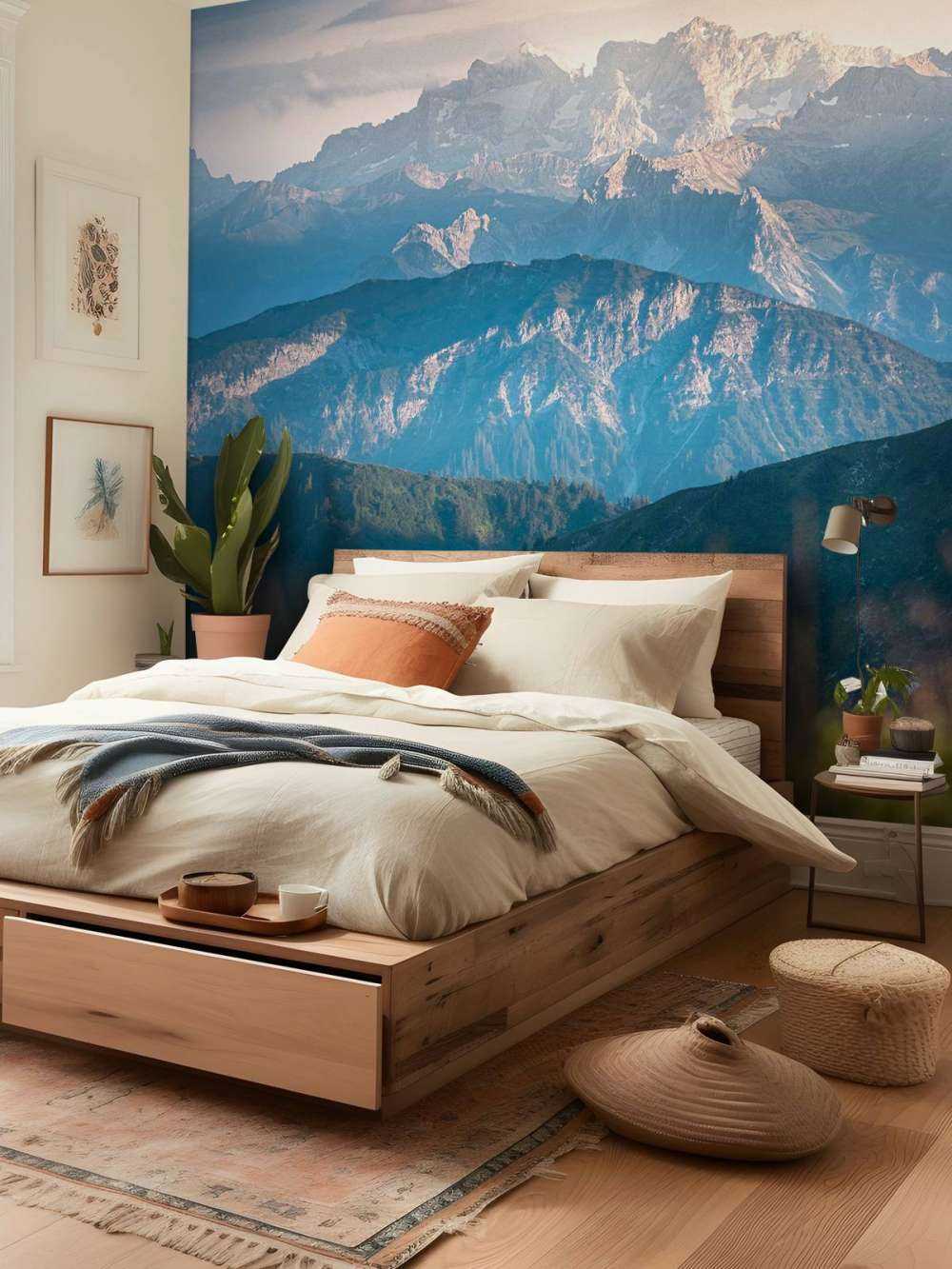 La stratification bleue dans les montagnes.