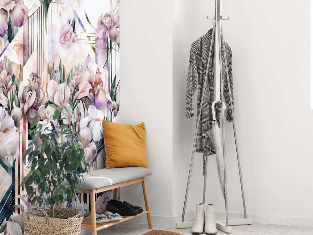 Immenses iris aquarelle roses