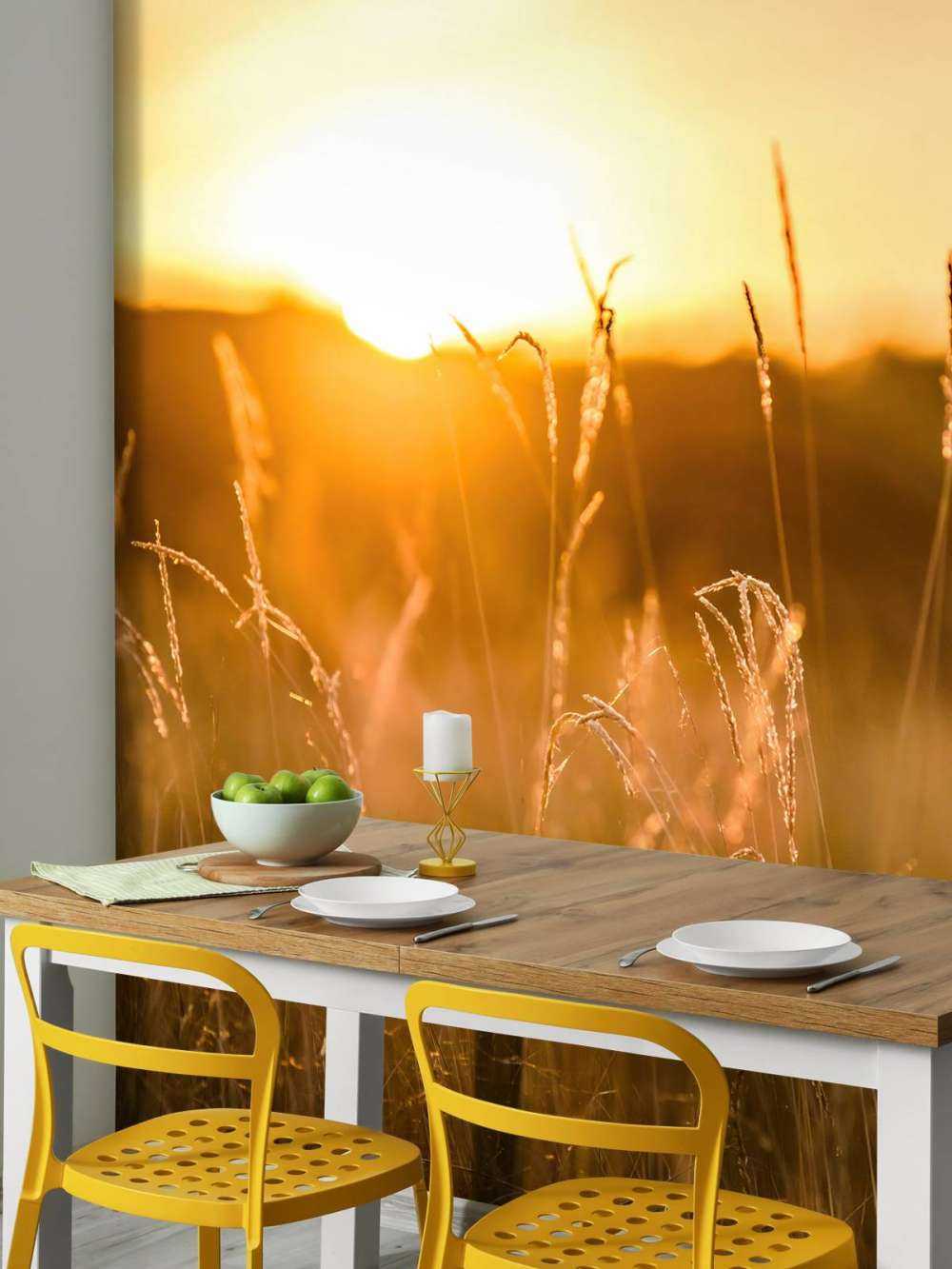 Coucher de soleil entre les grains