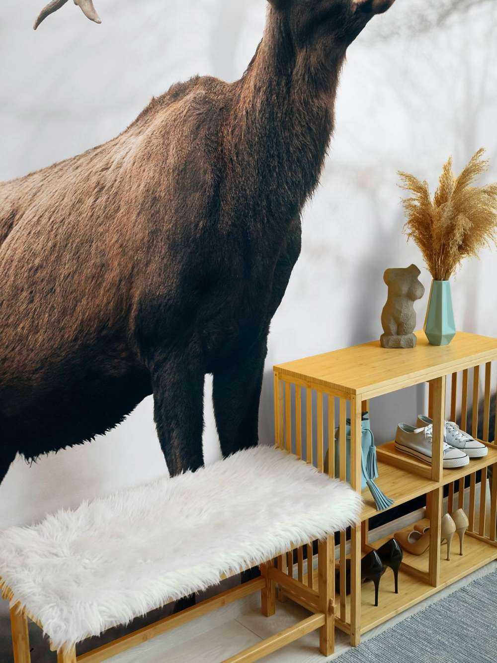 Des rennes dans le brouillard