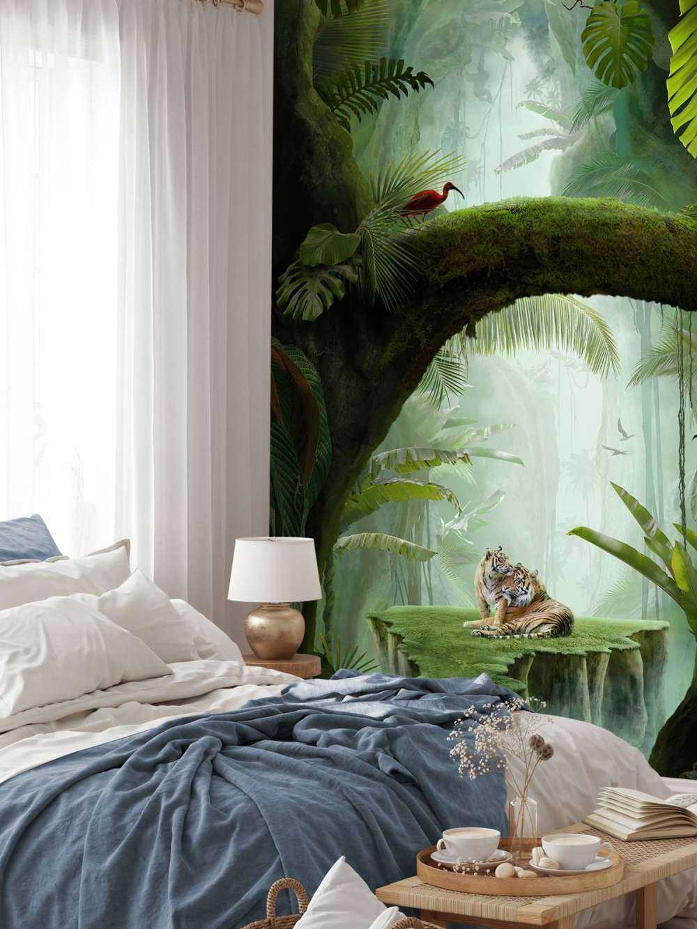 Couple de tigres dans la jungle