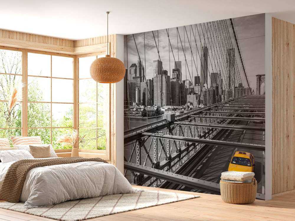 Un taxi sur le pont de Brooklyn