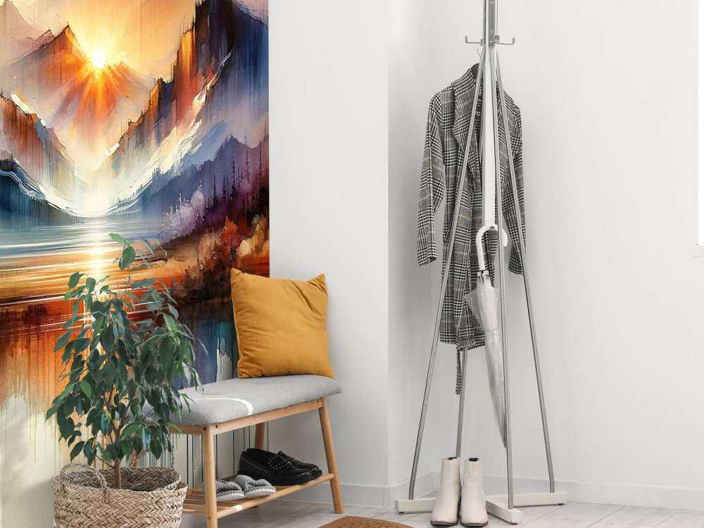 Paysage de montagnes abstraites à l'aquarelle