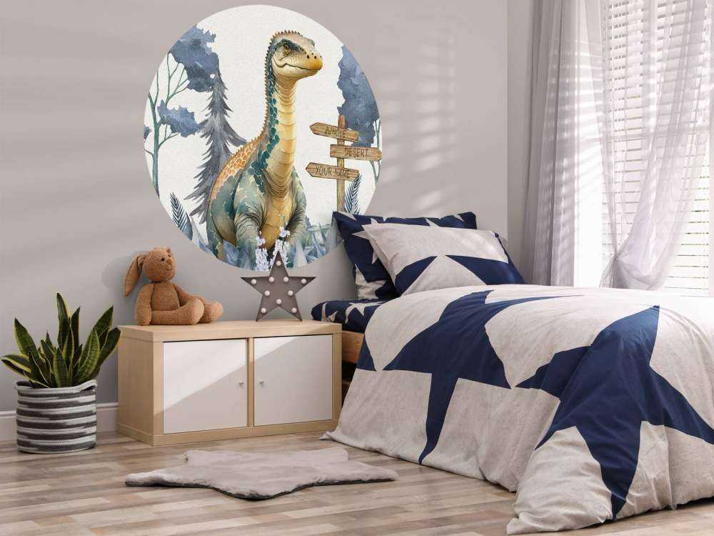 Bébé brachiosaure dans la jungle bleue