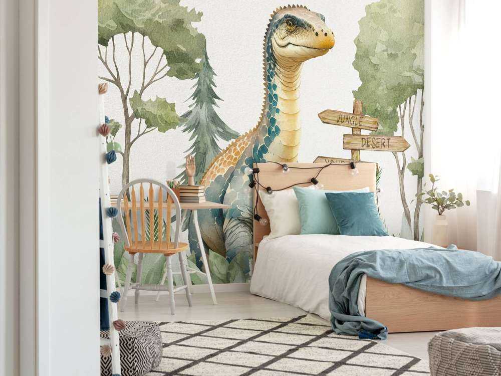 Bébé brachiosaure dans la jungle