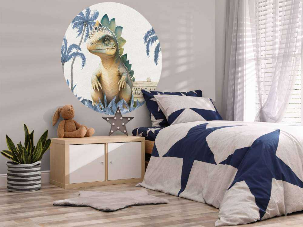 Bébé stégosaure dans la jungle bleue