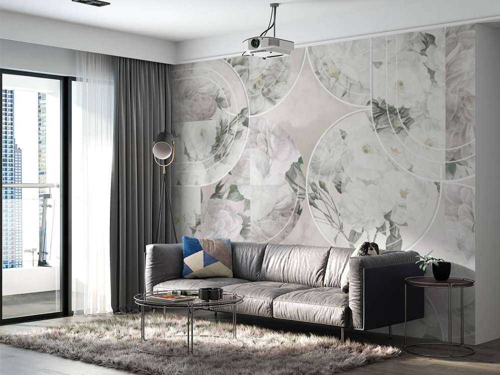 Élégance florale intemporelle - Blanc doux