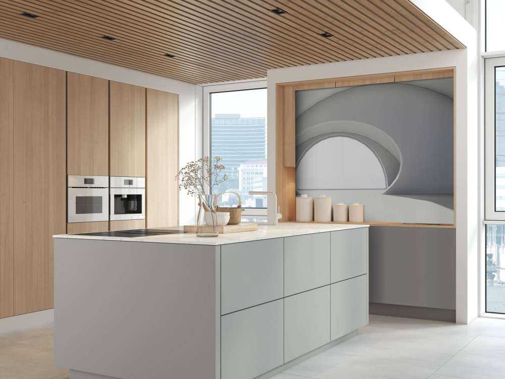 Tunnel blanc éclairé