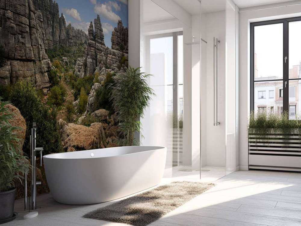 Roches avec ciel bleu