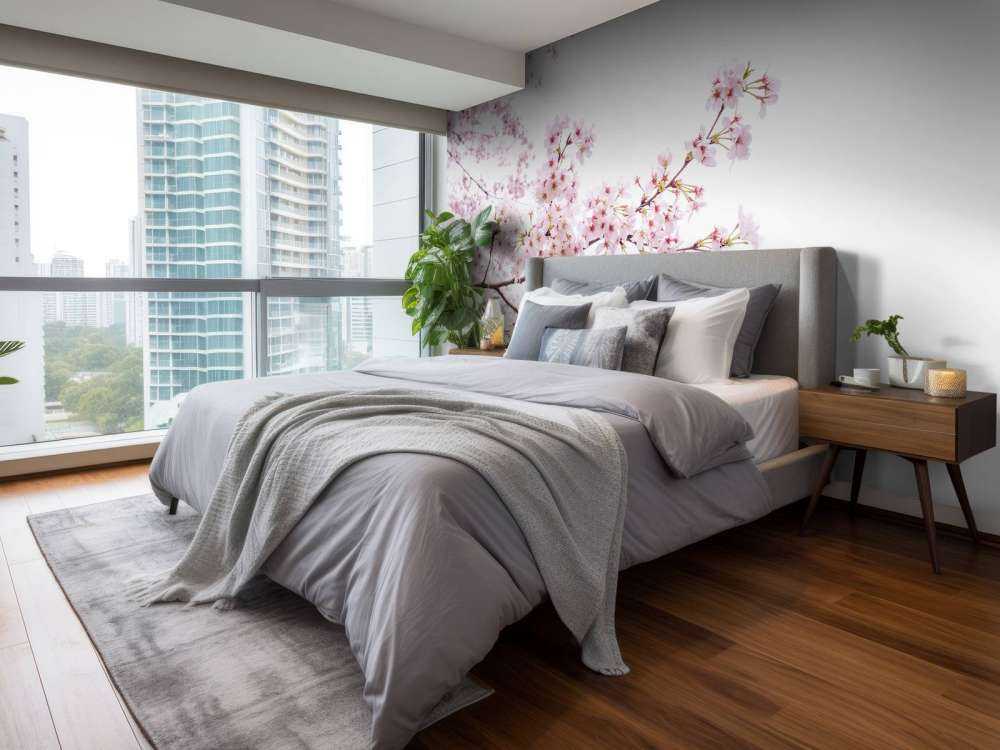 Branches de fleurs roses