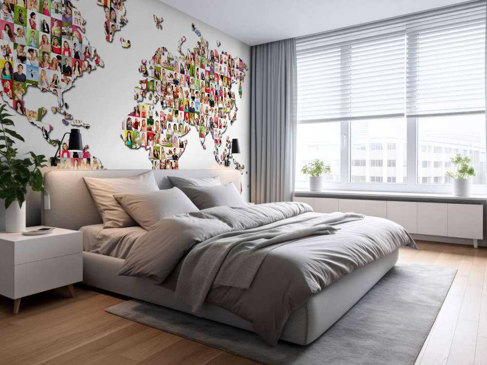 Carte du monde formée à partir de photos