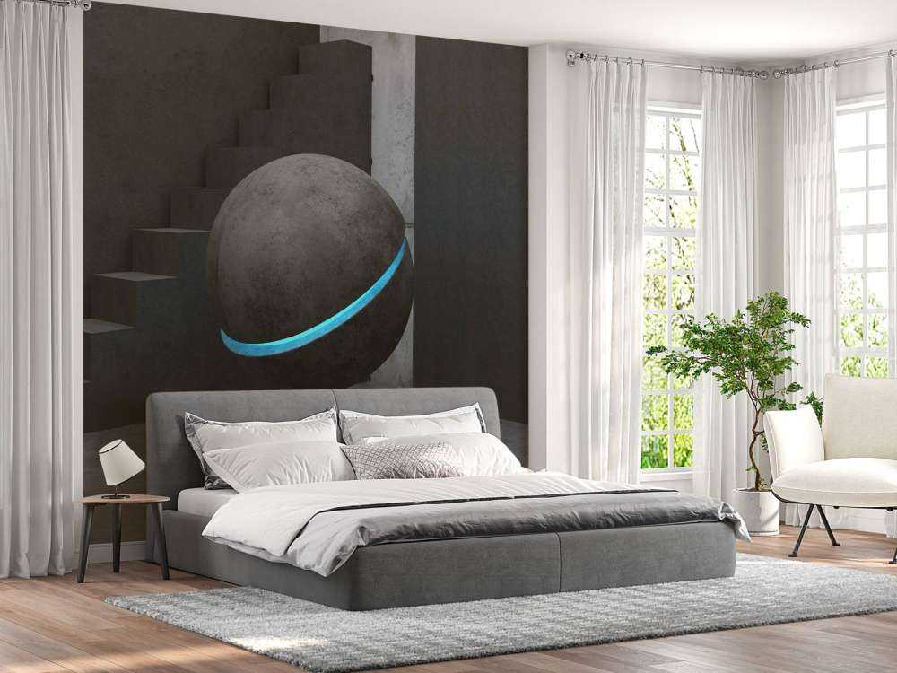 Escalier avec boule flottante 3D