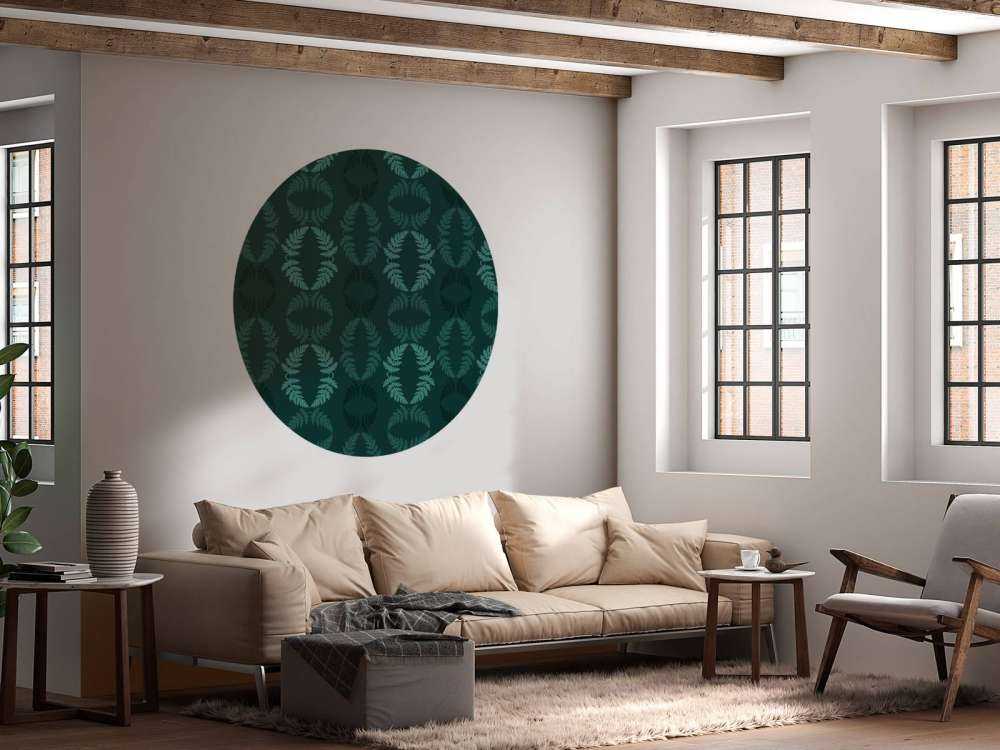 Motif bleu canard avec branche de ciguë