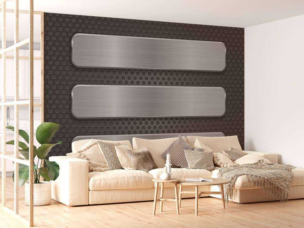 Fond métallique avec plaques