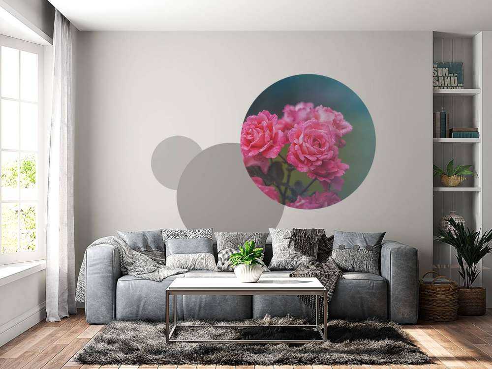 Branche de rose rose