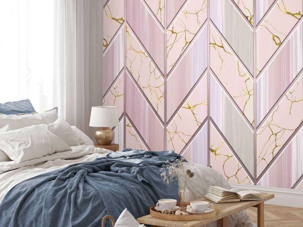Motif de tuiles rose