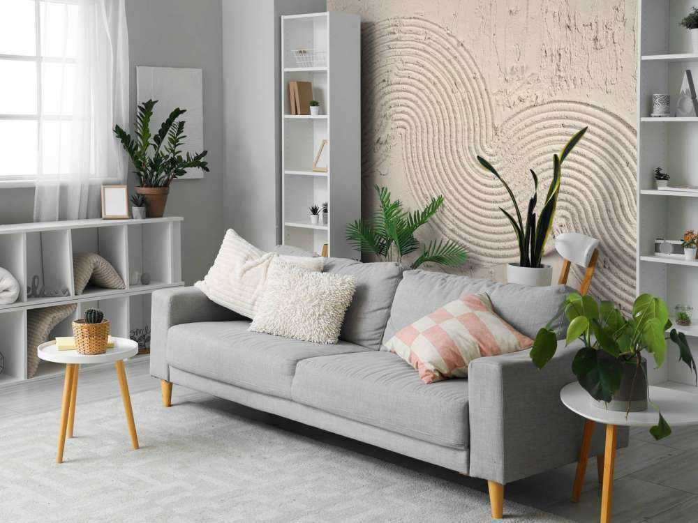 Texture jardin zen en lin