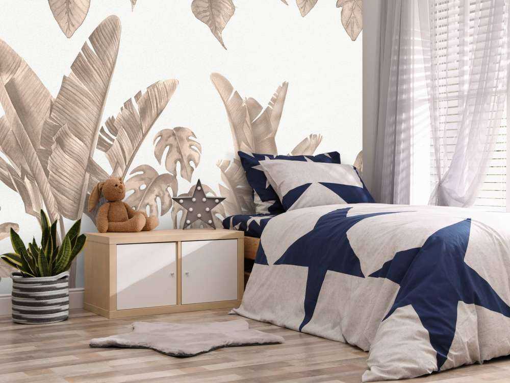 Feuilles de jungle en taupe