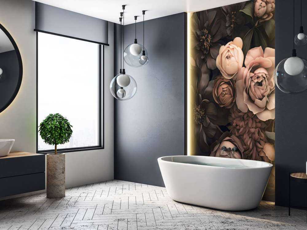 Fleurs baroques opulentes, art botanique sombre, blush et brun