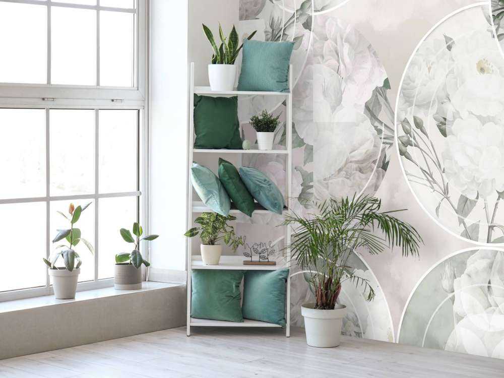 Élégance florale intemporelle - Blanc doux