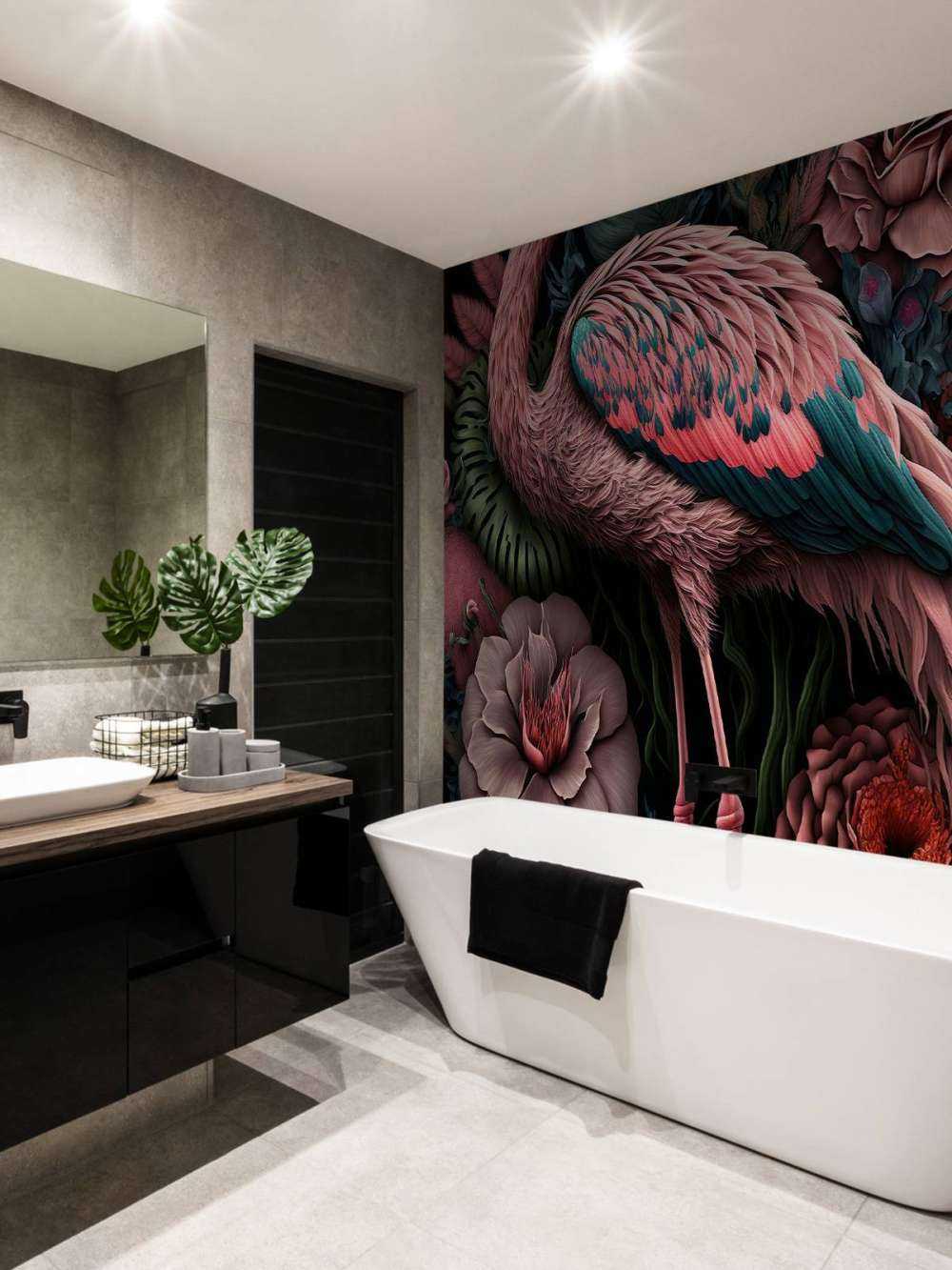 Nuit de Splendeur Florale Flamant