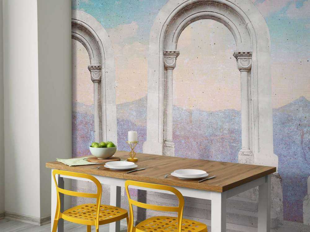 Arcs classiques vers le ciel pastel