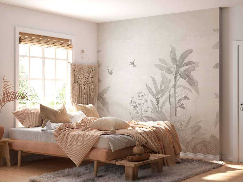 Jungle tropicale avec des colibris.